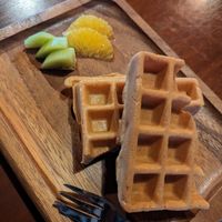 apple cinnamon waffles at Itadakizen in Kyoto