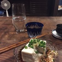 Tofu and sake  at Itadakizen in Kyoto