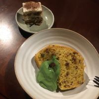 Muffin with Matcha Cream + Vegan Tiramisu at Itadakizen in Kyoto