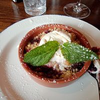 Crumble with ice-cream at The Castle in Wakefield