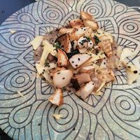 risotto de boletus y queso parmvegano at Hakuna Matata Veggie in Madrid