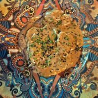 ravioli de beyond meat al cava at Hakuna Matata Veggie in Madrid