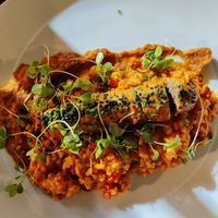 Catalán rice with butifarra at Hakuna Matata Veggie in Madrid