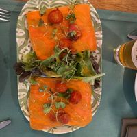 Salmon focaccia at Hakuna Matata Veggie in Madrid