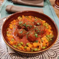 Meat balls at Hakuna Matata Veggie in Madrid