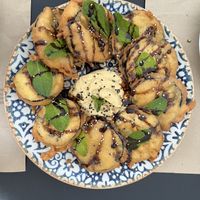 Zucchini fritters  at Hakuna Matata Veggie in Madrid