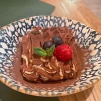 Tiramisu (did not taste like Tiramisu, but this seems to be a Spanish thing rather than an individual restaurant thing) at Hakuna Matata Veggie in Madrid