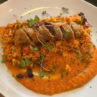 Arroz a la catalana con butifarra  at Hakuna Matata Veggie in Madrid