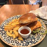 Smashed burger  at Hakuna Matata Veggie in Madrid