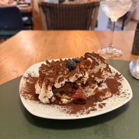 Tiramisu 👎🏽 (flavorless Soup)  at Hakuna Matata Veggie in Madrid