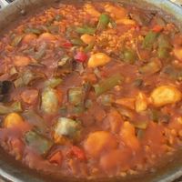 Paella!!! at Hakuna Matata Veggie in Madrid