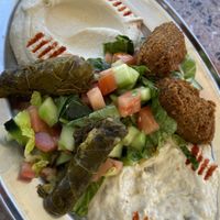 Vegetarian plate - all good    at Oasis Mediterranean in Gallup