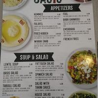 Menu 1/2 at Oasis Mediterranean in Gallup