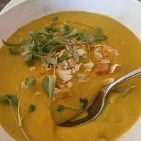Red lentil and sweet potato soup at Basic Kitchen in Charleston