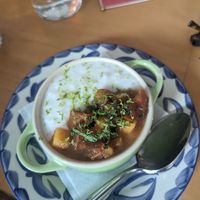 Coconut rice with lime, mint and pears at Basic Kitchen in Charleston