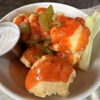 The vegan ranch is delicious too with these cauli wings.  at Basic Kitchen in Charleston