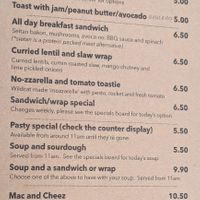 Menu on 2023/02/11 at The Wildcat in Fort William