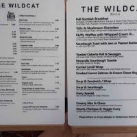Menu (November 2024) at The Wildcat in Fort William