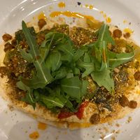 Hummus and roasted vegetable flatbread at The Wildcat in Fort William