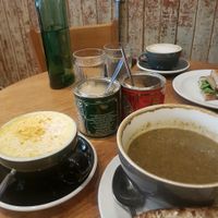 tumeric lattes and yummy soup with sourdough at The Wildcat in Fort William