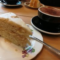 Lemon cake and hot chocolate at The Wildcat in Fort William