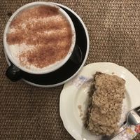 Chai latte and date slice  at The Wildcat in Fort William