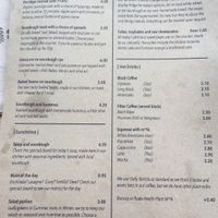 Menu at The Wildcat in Fort William