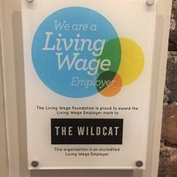 Living Wage sign at The Wildcat in Fort William