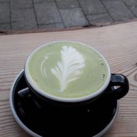 Oatmilk matcha latte at The Wildcat in Fort William