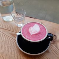 Beefroot latte. at The Wildcat in Fort William