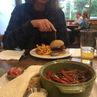 Me unimpressed i have to wait for the oicture before i eat. That burger though... at Ek's Grill in Kelowna