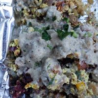 Biscuit and Gravy Meal. Best ever!!! at Red Cup Coffee House in Oklahoma City