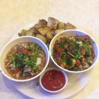 choose three of the many veggie sides at Red Cup Coffee House in Oklahoma City