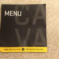 Menu at CAVA in Ashburn