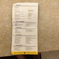 Menu at CAVA in Ashburn