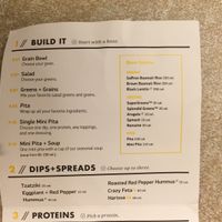 Menu at CAVA in Ashburn