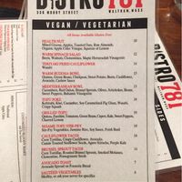 Vegan/Vegetarian Menu at Bistro 781 in Waltham
