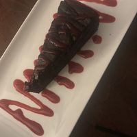 Vegan chocolate raspberry cake at Bistro 781 in Waltham