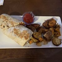 Tofu sweet potato burrito and home fries! at Bistro 781 in Waltham