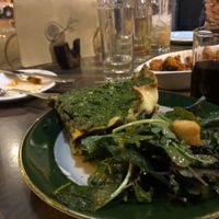 Pesto lasagna was our table favorite. at Fig + Farro in Minneapolis