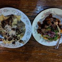 Jackfruit and mushroom at Fig + Farro in Minneapolis