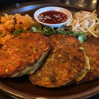Mung bean kimchi pancakes  at DanDan in Milwaukee