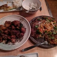 General tso's cauliflower and kimchi pancake at DanDan in Milwaukee