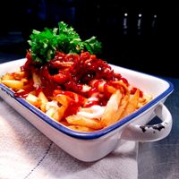 Chips + pulled Jackfruit  at The Southsea Village in Portsmouth