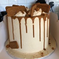 My enormous birthday cake lotus biscuit flavours. So delicious it was eaten in no time by family and friends  at Cake Tin in Blackpool