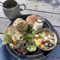 vegan breakfast & fresh ginger tea  at Cafe Hygge in Loerrach