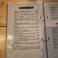 Menu  at Puerto Viejo in Brooklyn