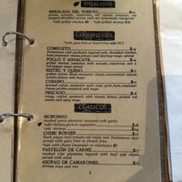 Menu  at Puerto Viejo in Brooklyn