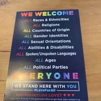 Everyone is welcome here, the sign says so! 🙏🏽 at Terra Cafe in Monroe