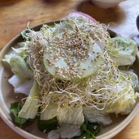 Ensalada de lechuga y pensión at Vege Taco in Mexico City